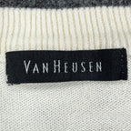 Van Heusen Argyle V-Neck Sweater Mens XL Cream Brown Grey Cotton NWT - take2supply