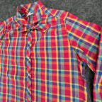 Sunny Shores Vintage 80s Bow Blouse Womens 18 Multi Plaid NWT Deadstock - take2supply