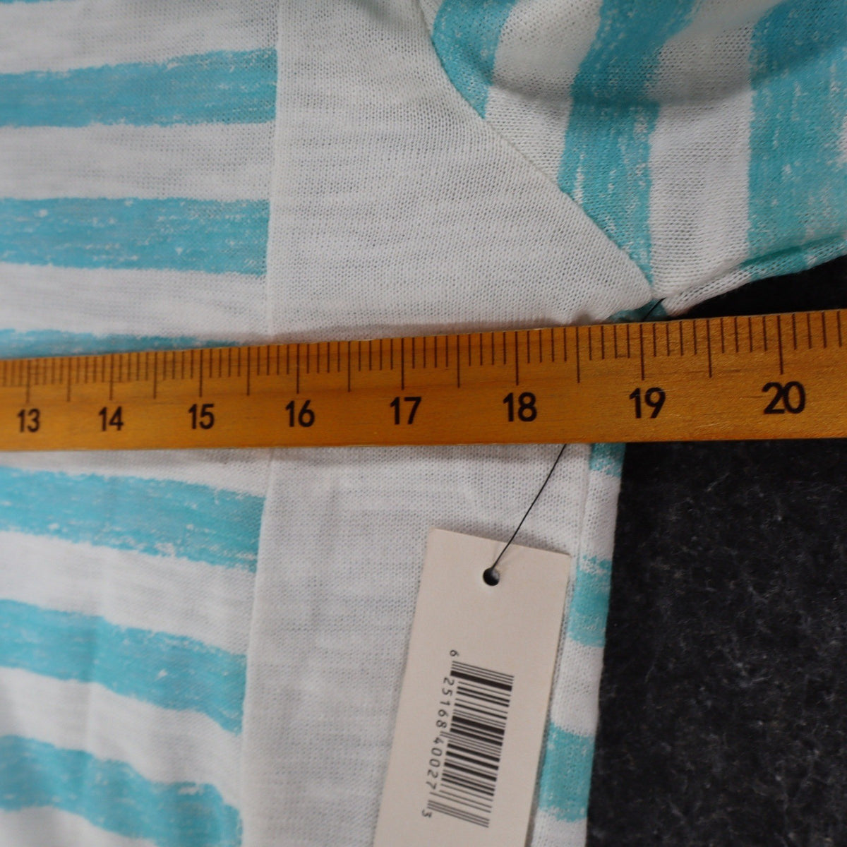 Tribal Jeans Womens S Aqua White Striped Lightweight Hooded Pullover Top NWT - take2supply
