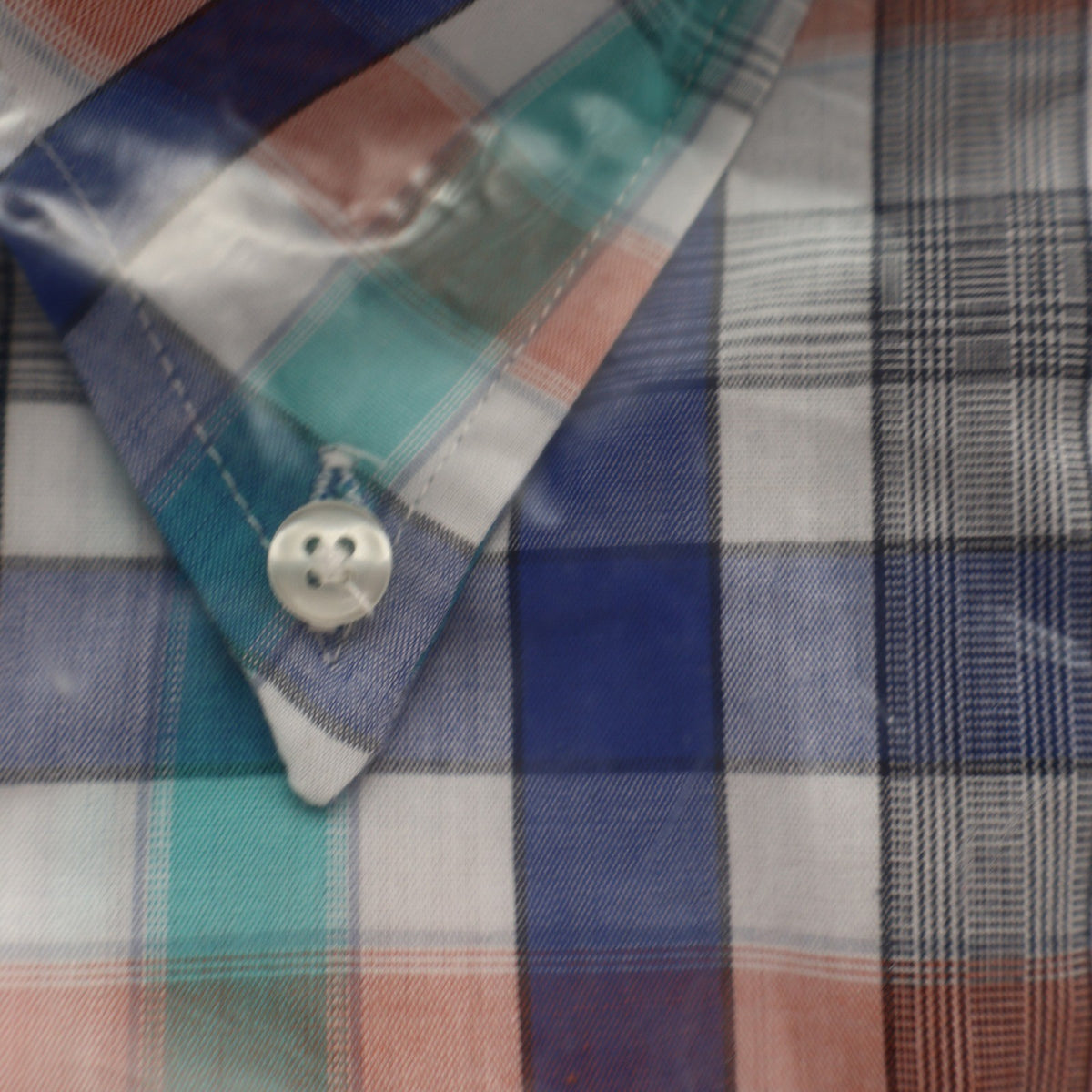 Cotton Traders Plaid Button Down Shirt Mens XL Royal Blue Short Sleeve 2700-520 - take2supply
