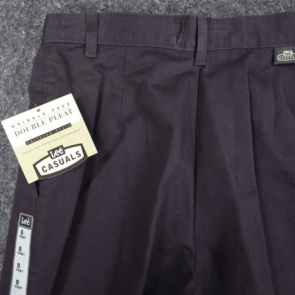 Lee Casuals Pants Womens 8 Short Vintage 90s Purple Cotton Double Pleat Trousers - take2supply