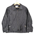 N Touch Zip Up Jacket Womens 14 Black Textured Crinkle Mock Neck New NWT - take2supply