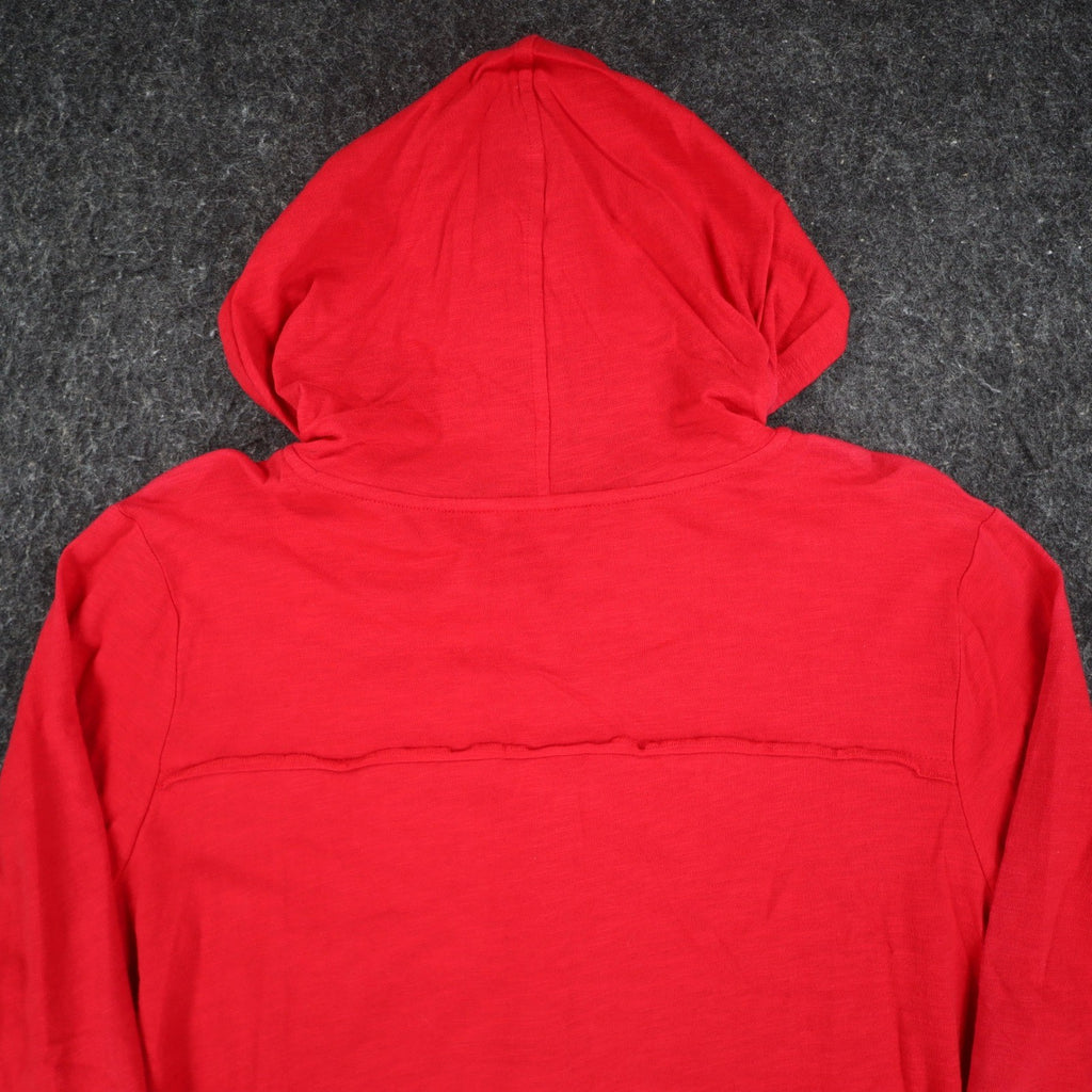 Erin London Womens L Red Cotton Hooded Tunic Top 3/4 Sleeve NWT - take2supply