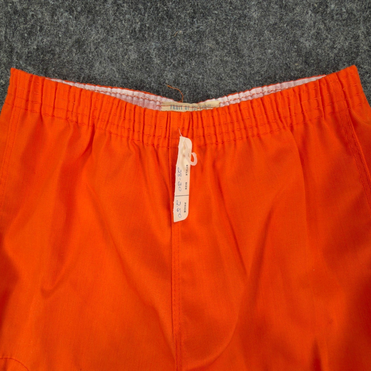 Fruit of the Loom Vintage 70s Gym Shorts Mens 28-30 Orange Deadstock NWT - take2supply
