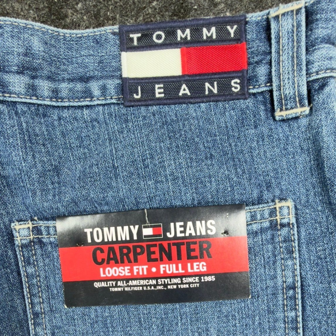 Tommy Hilfiger Y2K Carpenter Jeans Boy 20 Blue Cotton NWT Vintage 2003 Deadstock - take2supply