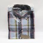 Siegfried & Company Plaid Button Down Shirt Mens Large Navy Blue Cotton NWT - take2supply