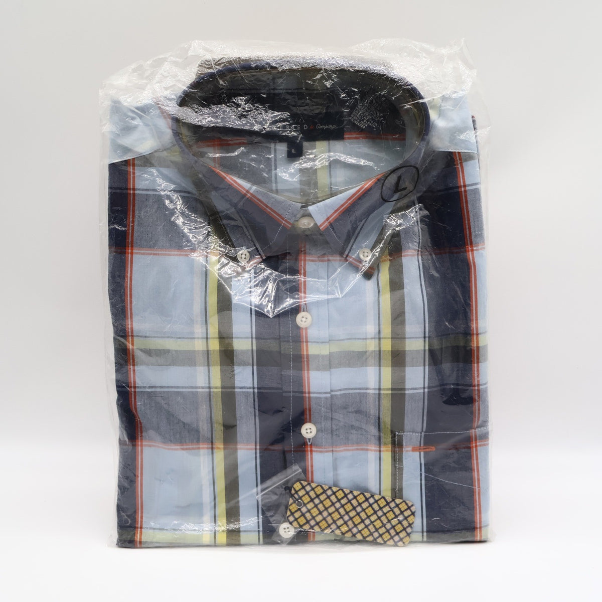 Siegfried & Company Plaid Button Down Shirt Mens Large Navy Blue Cotton NWT - take2supply