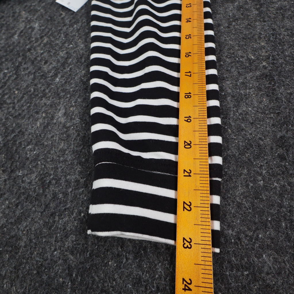 Links Womens S Black White Striped Full Zip Knit Jacket Stretch NWT - take2supply
