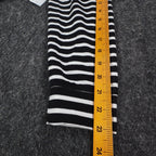 Links Womens S Black White Striped Full Zip Knit Jacket Stretch NWT - take2supply