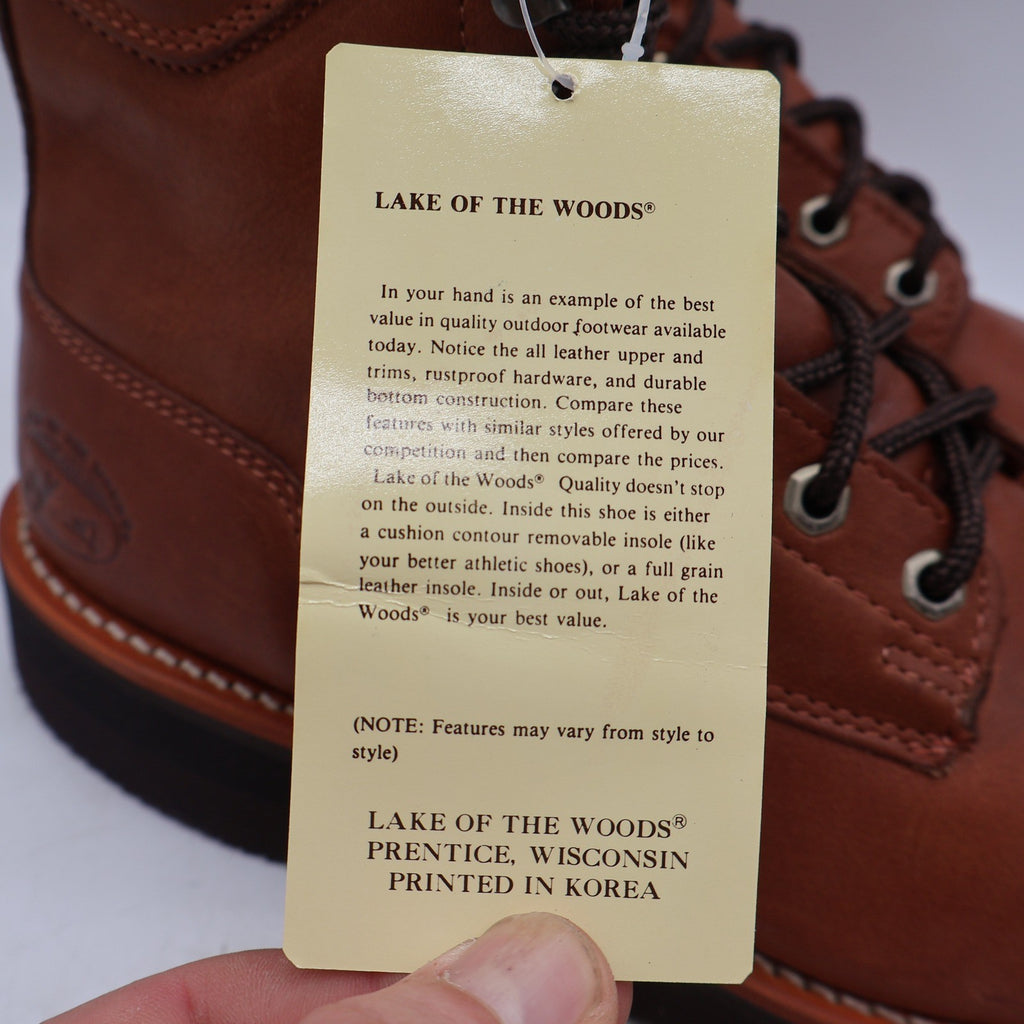 Lake of the Woods 3900 Work Boots Mens 10.5 D Vintage Brown Leather Lace Up New - take2supply