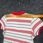 U.S. Polo Assn. Y2K Butterfly Stripe Polo Shirt Girls L White NWT C410 - take2supply