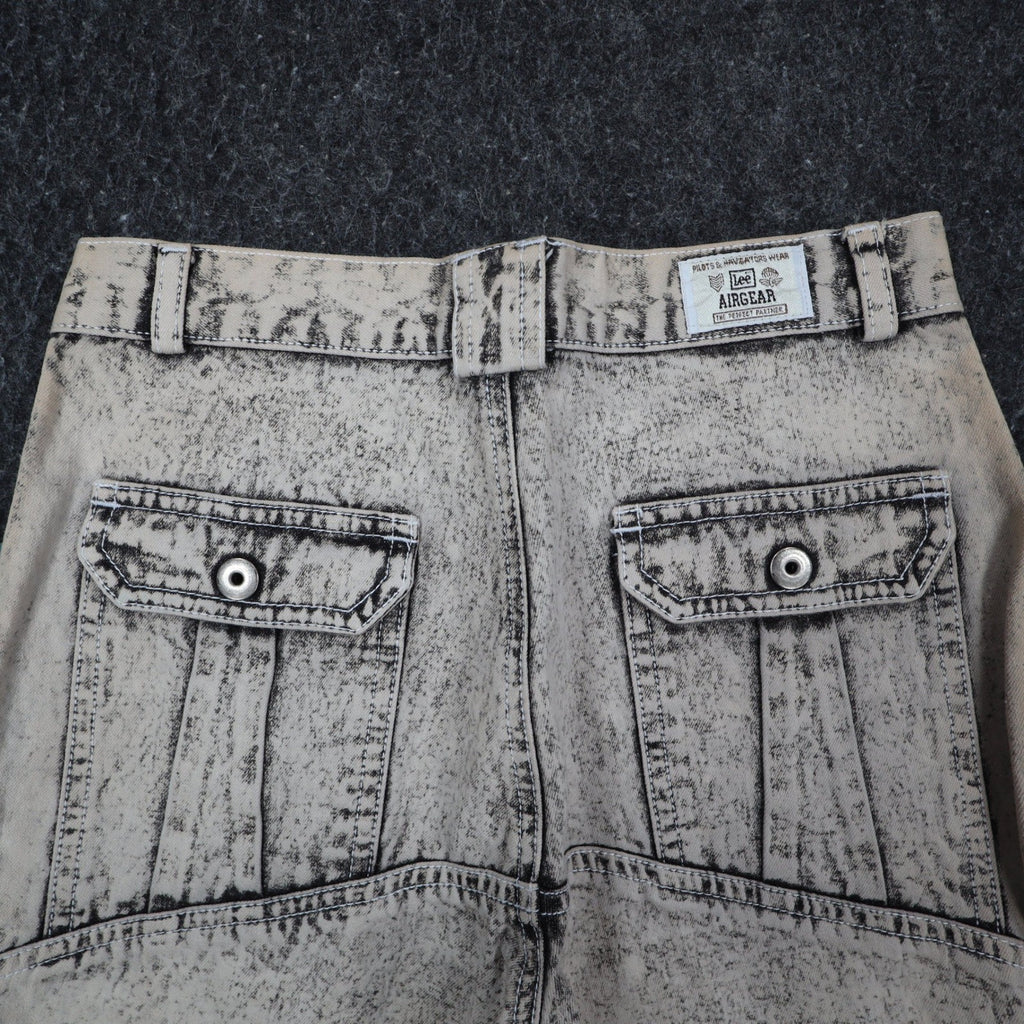 Lee Trekker Short Boys 10 Vintage 90s Cold Black Acid Wash Relaxed Fit Denim - take2supply