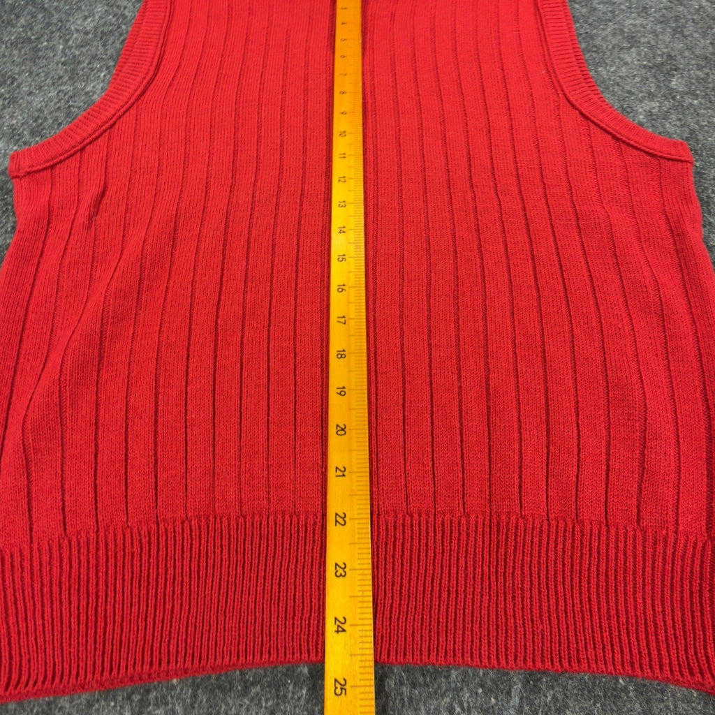 D'Avila Vintage 90s Sweater Vest Mens Large Red Acrylic V-Neck NWT - take2supply