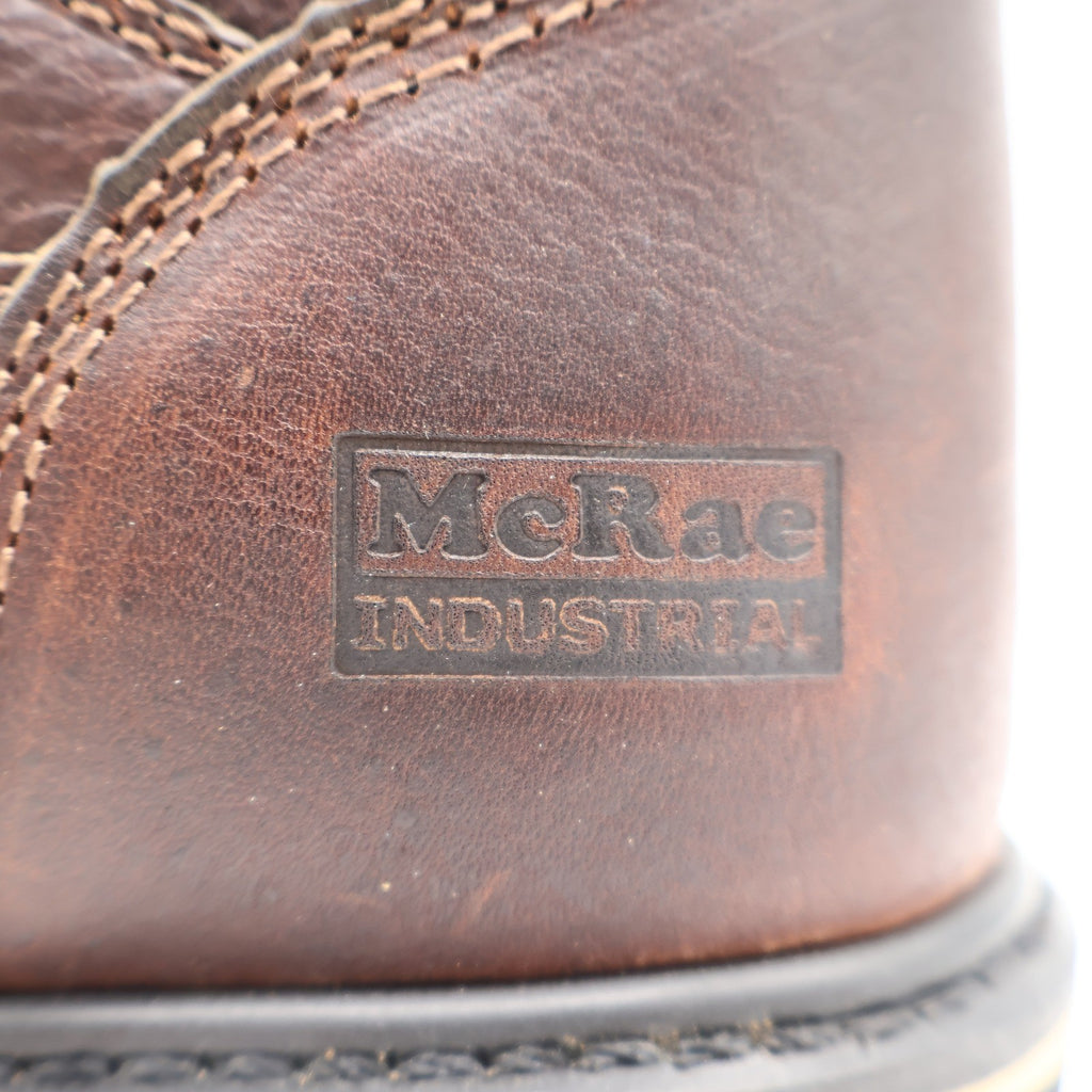 McRae Industrial Work Boots Mens 9 Brown Leather 8in NST Lace Up EH MR88122 - take2supply