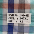 Cotton Traders Plaid Button Down Shirt Mens XL Royal Blue Short Sleeve 2700-520 - take2supply
