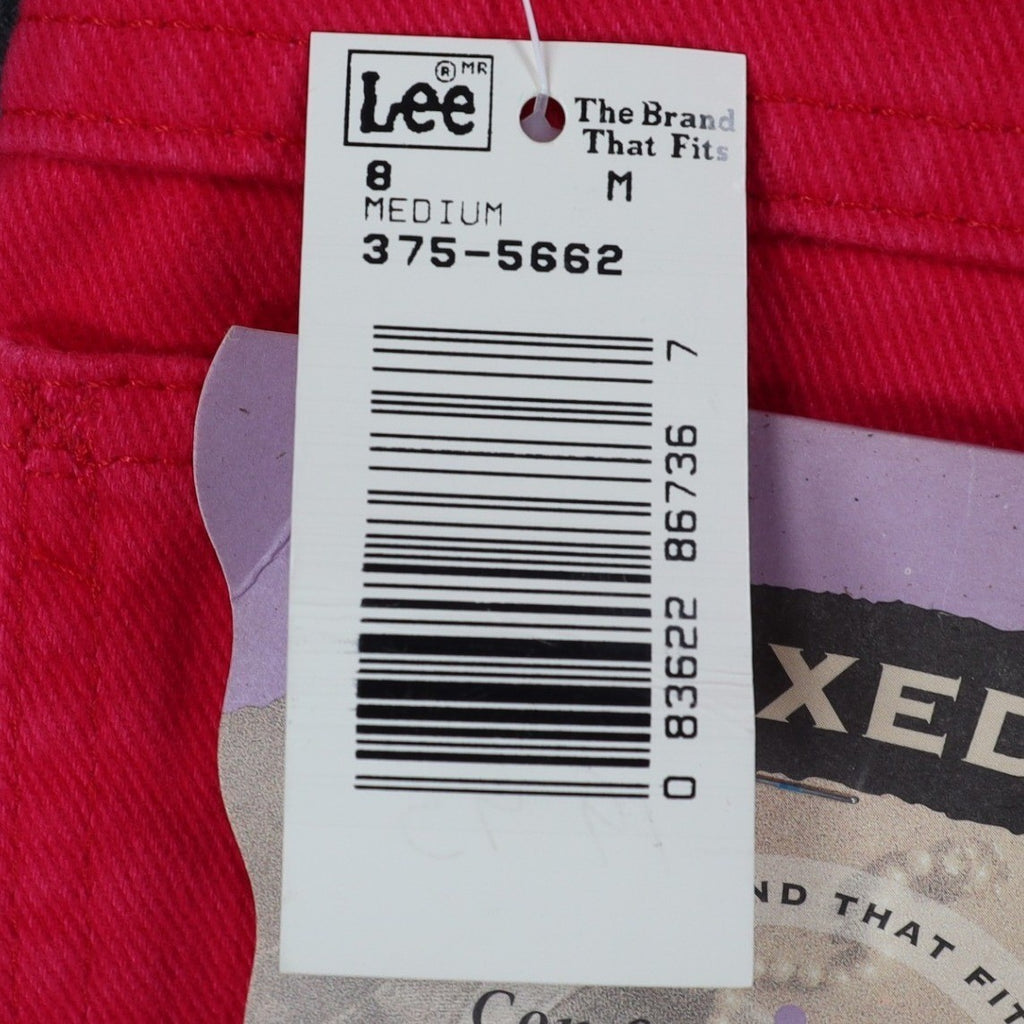 Lee Relaxed Fit Shorts Womens 8 Medium Vintage 90s Poppy Red Cotton Made in USA - take2supply