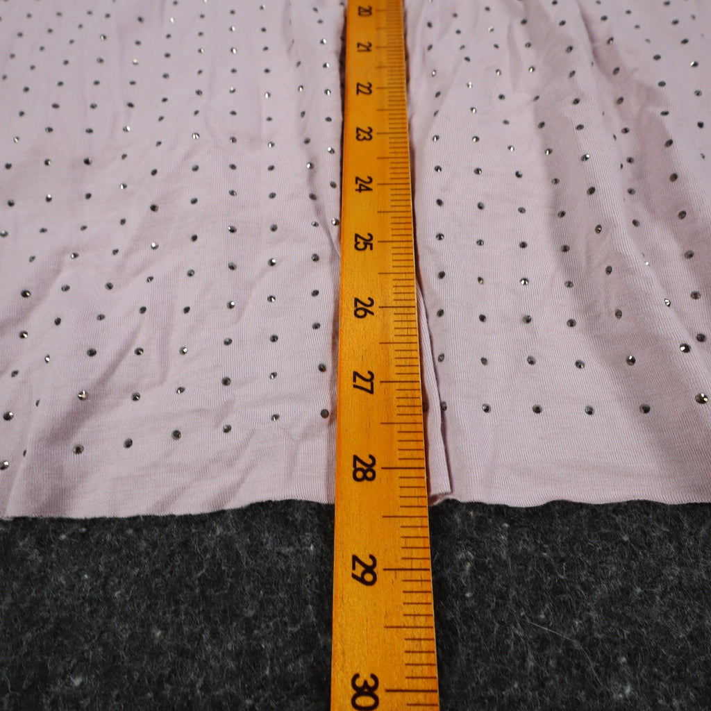 Vocal Rhinestone Stud Tunic Top Womens Small Mauve Pink High Low Layered V-Neck - take2supply