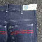 Key Jeans Vintage Womens 27 M Blue Red Embroidered Flare Jeans NWT - take2supply