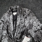 Erin London Blazer Jacket Womens Small NWT Gray Abstract Knit Single Button - take2supply