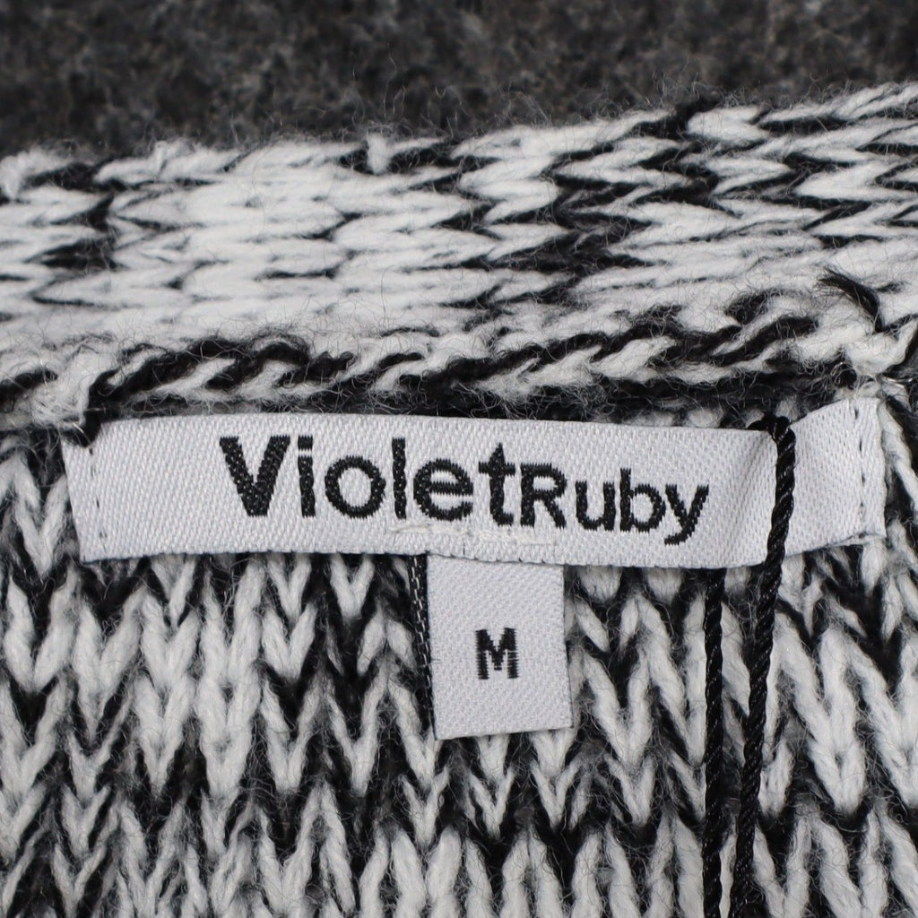 VioletRuby Cardigan Womens Medium Black Grey Ombre Open Front Longline Duster - take2supply
