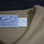 Scudder Sportswear V-Neck Sweater Youth Medium 10-12 Vintage 70s Tan Acrylic USA - take2supply