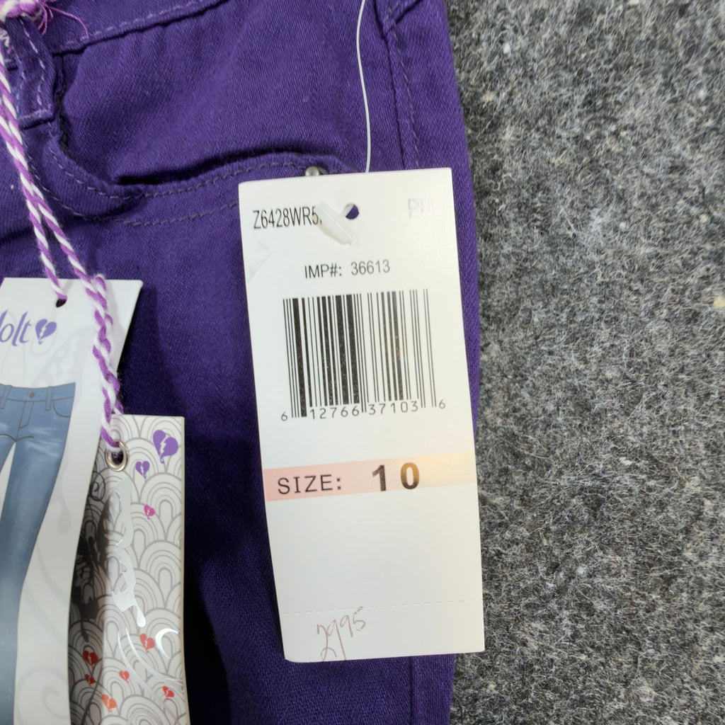 Jolt Y2K Skinny Jeans Girls Size 10 Purple Cotton Embellished NWT - take2supply