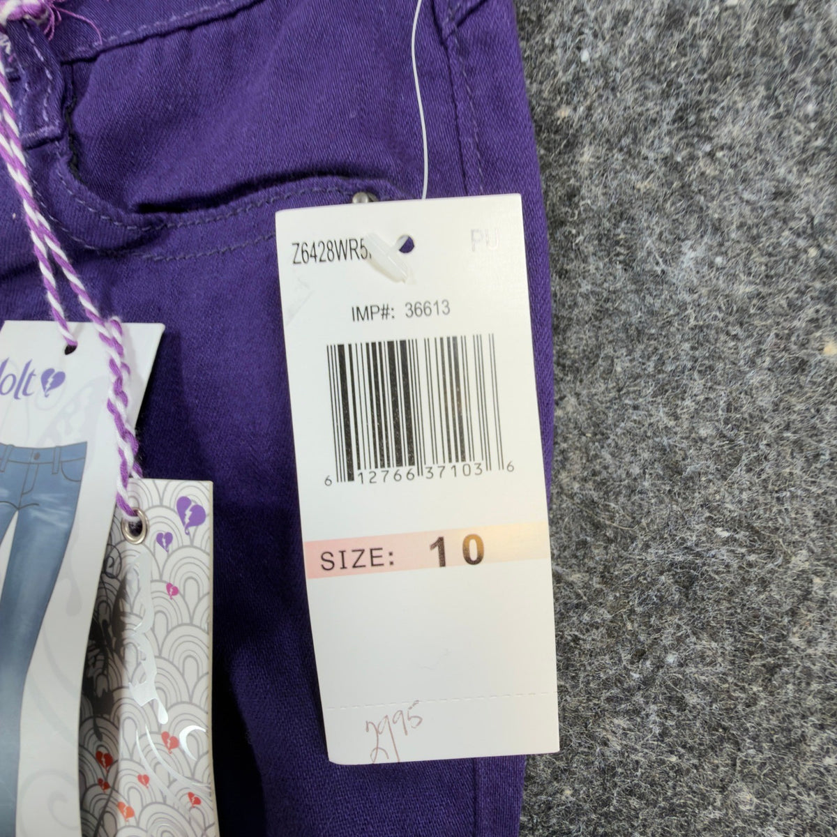 Jolt Y2K Skinny Jeans Girls Size 10 Purple Cotton Embellished NWT - take2supply