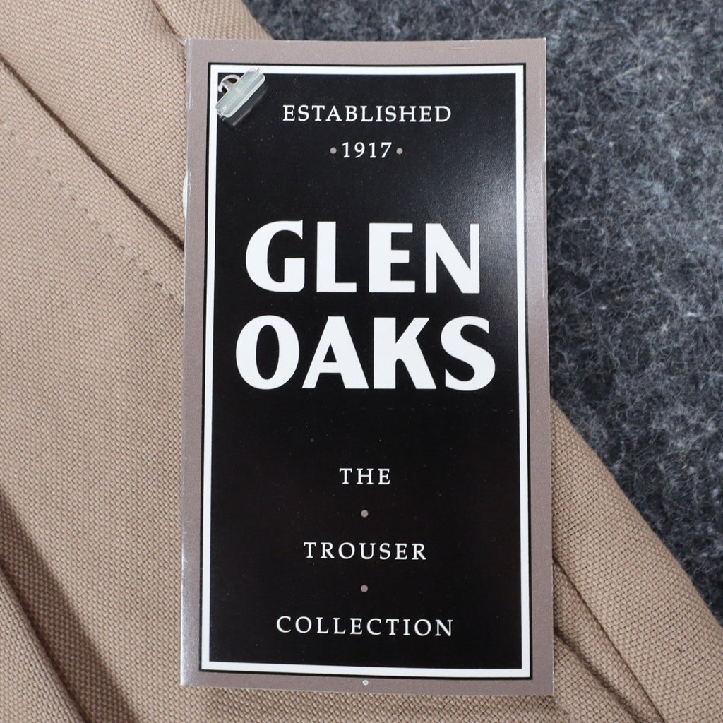 Glen Oaks Pleated Trousers Mens 33x30 Vintage 90s Tan Wool Blend Deadstock USA - take2supply