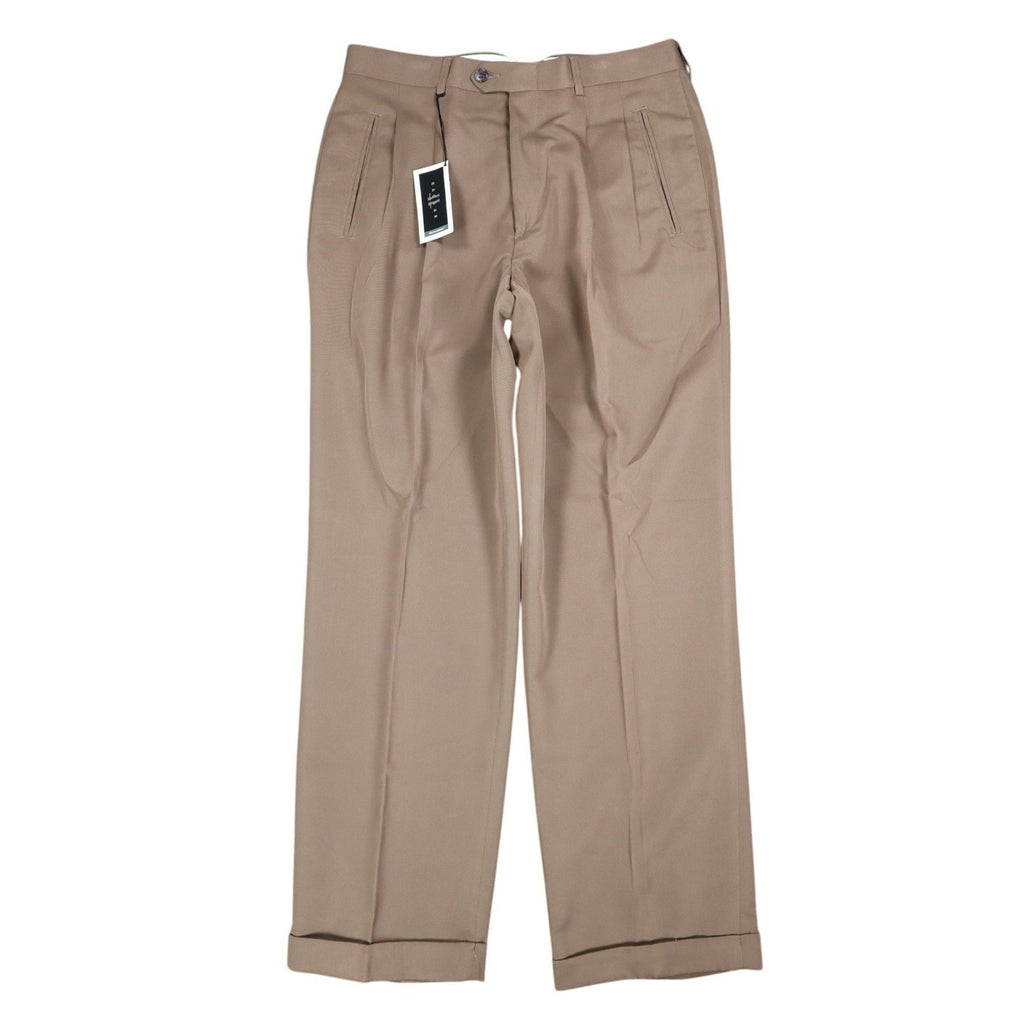 Haggar Black Label Pants Mens 33x30 Vintage 90s Khaki Micromattique Pleated NWT - take2supply
