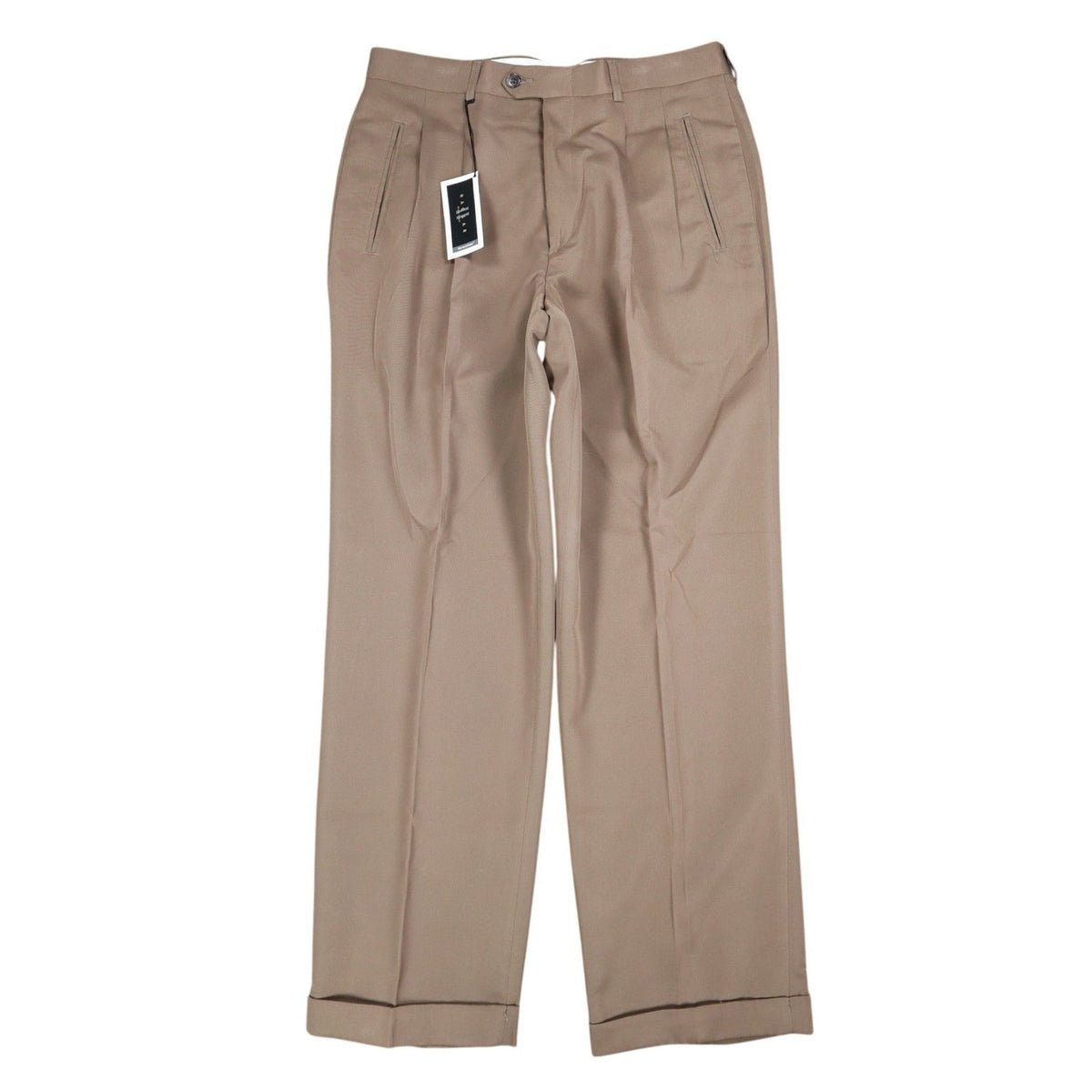 Haggar Black Label Pants Mens 33x30 Vintage 90s Khaki Micromattique Pleated NWT - take2supply