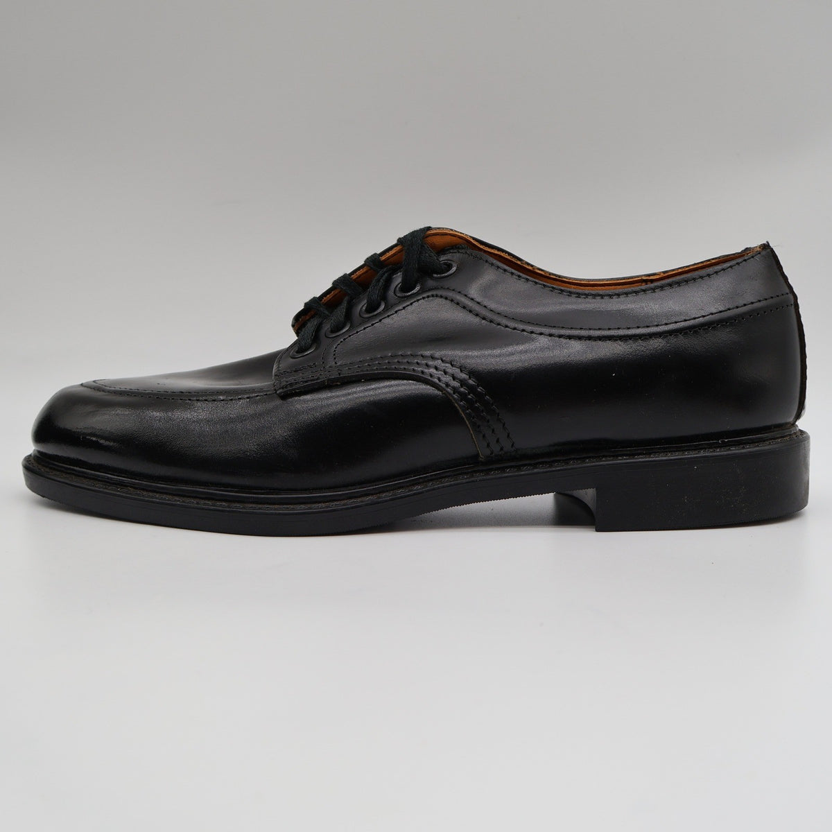 Walker Shoes Vintage Black Leather Oxford Shoes Mens 7.5 Deadstock Uniform Dress - take2supply