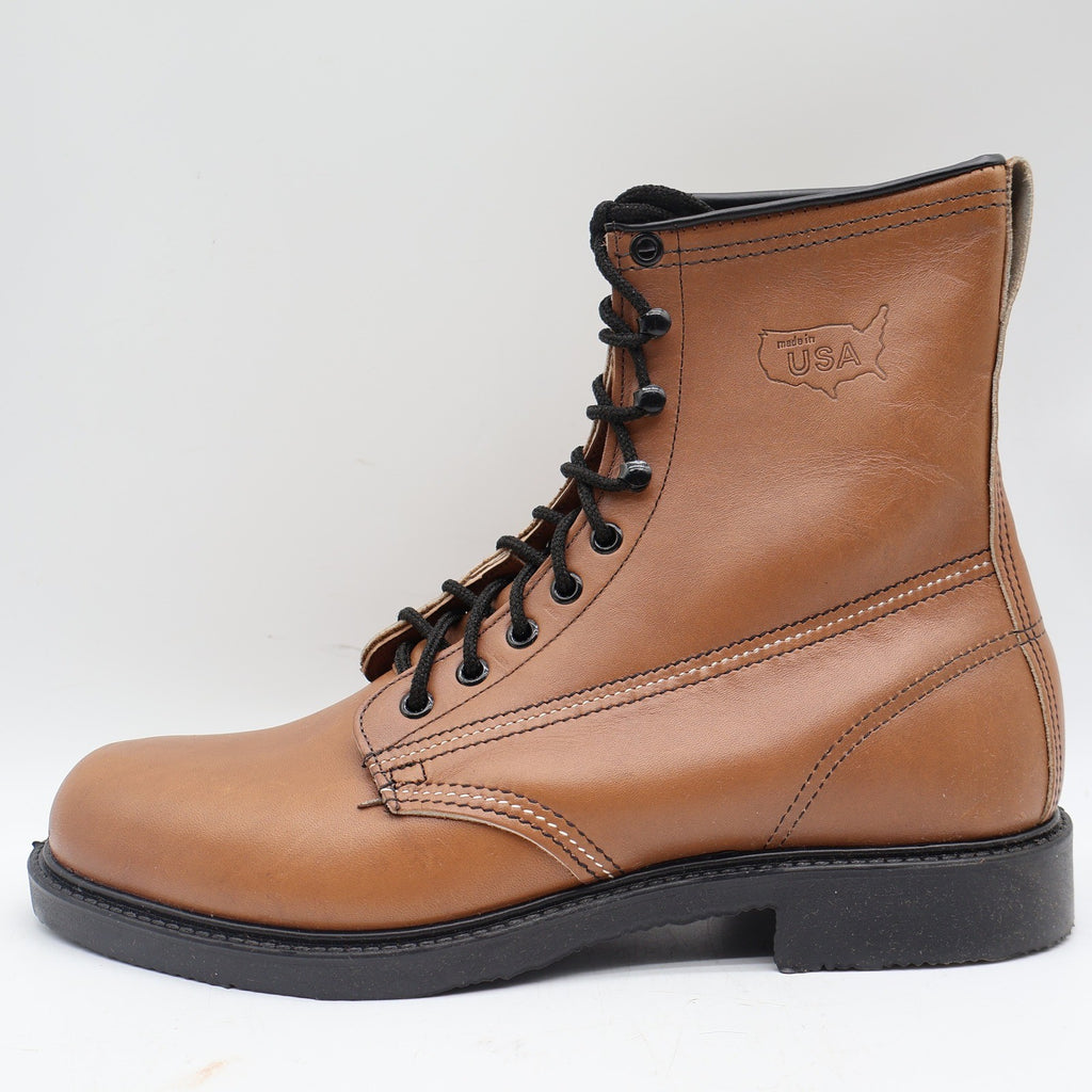 Walker Work Boots Mens 11 Vintage USA Leather Tan Brown Lace Up 8 Inch 709 NEW - take2supply