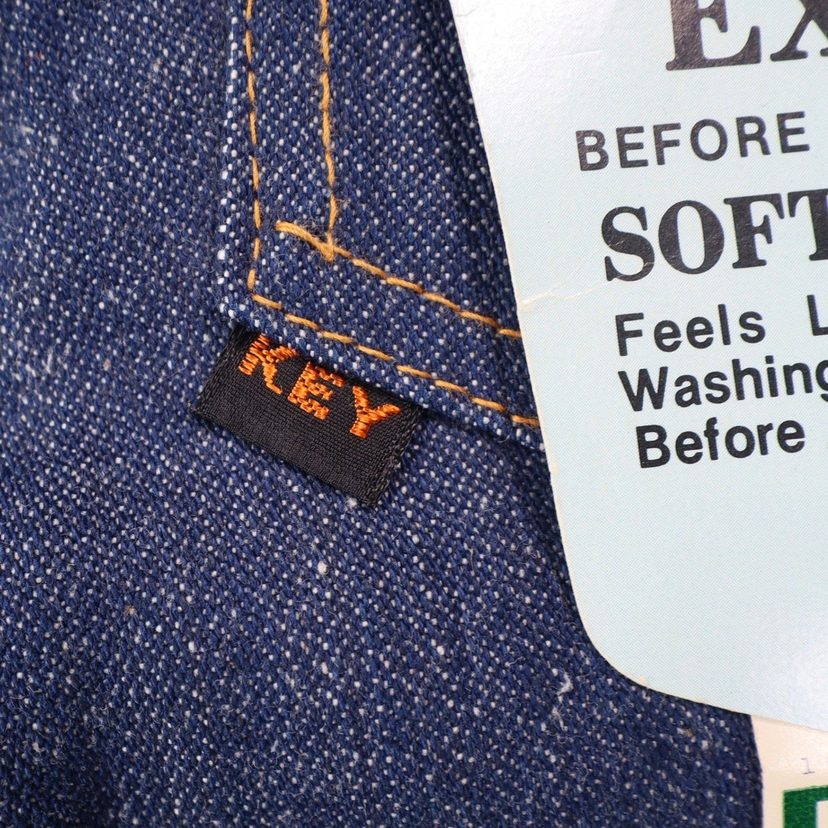 Key Vintage 70s Bell Bottom Jeans Kids 5 Reg Indigo Nu-Weave Denim Deadstock NOS - take2supply