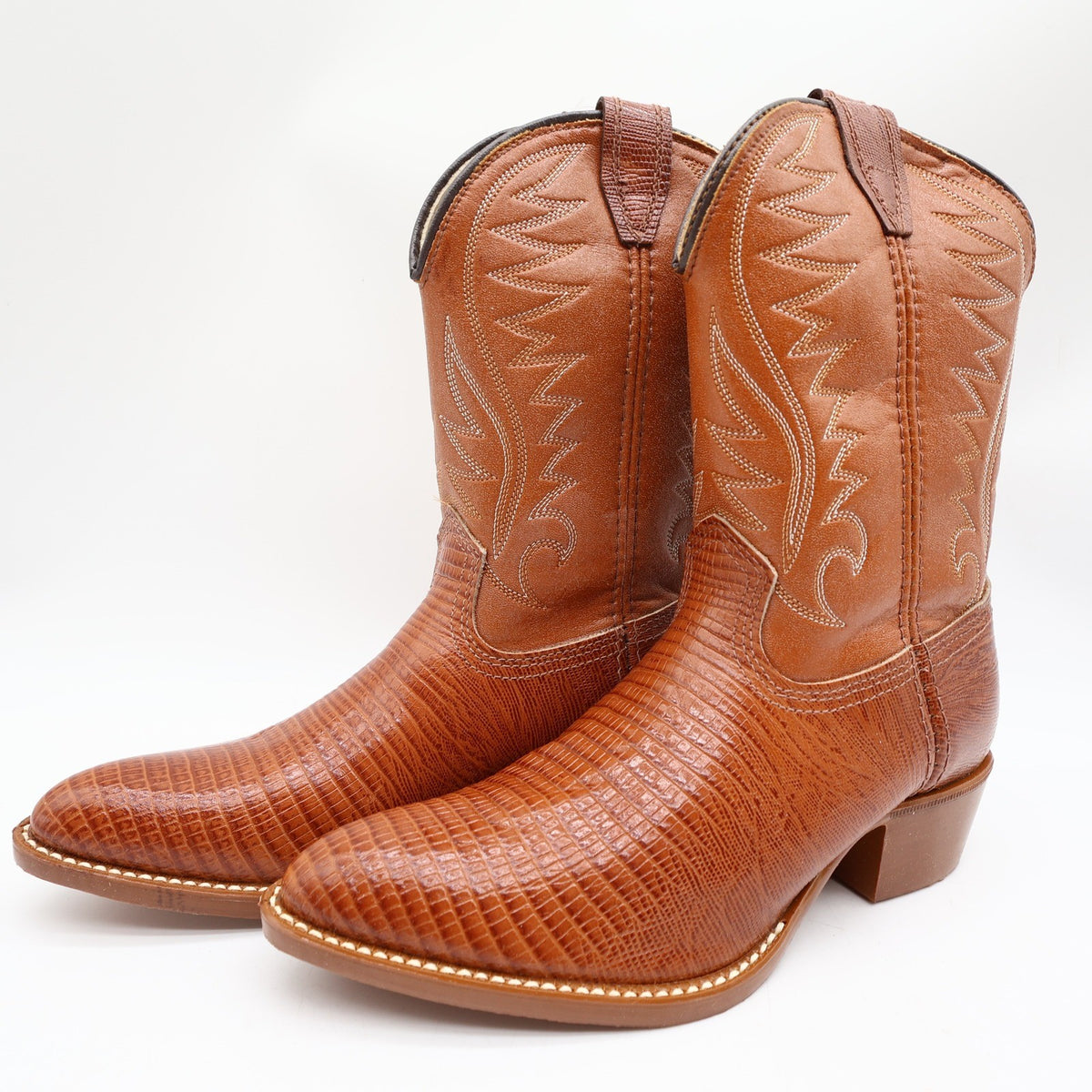 Acme Vintage Western Cowboy Boots Kids 2.5 D Brown Leather Deadstock NWT - take2supply