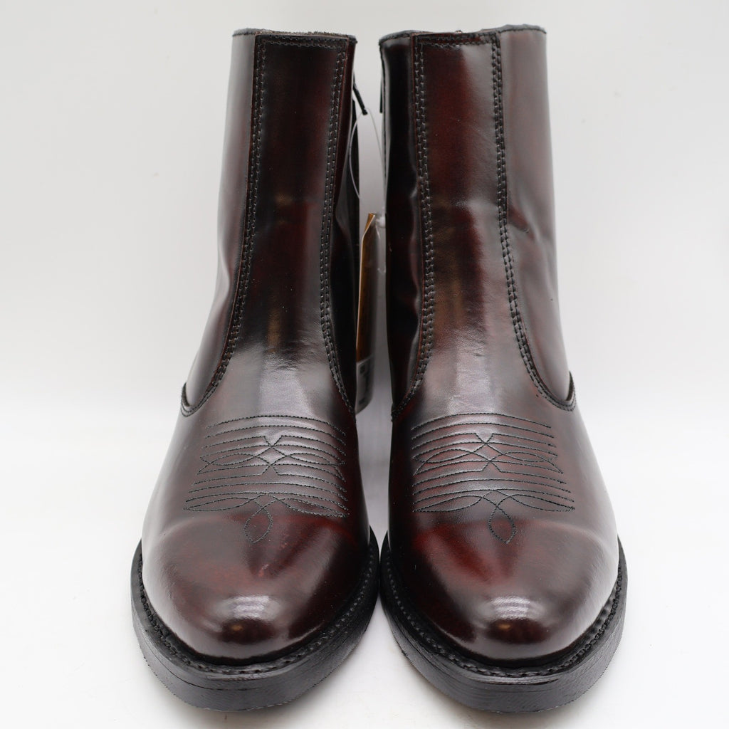 Laredo Zip Trucker Boots Mens 9.5 D Burnt Apple Leather Western Cowboy 62008 - take2supply