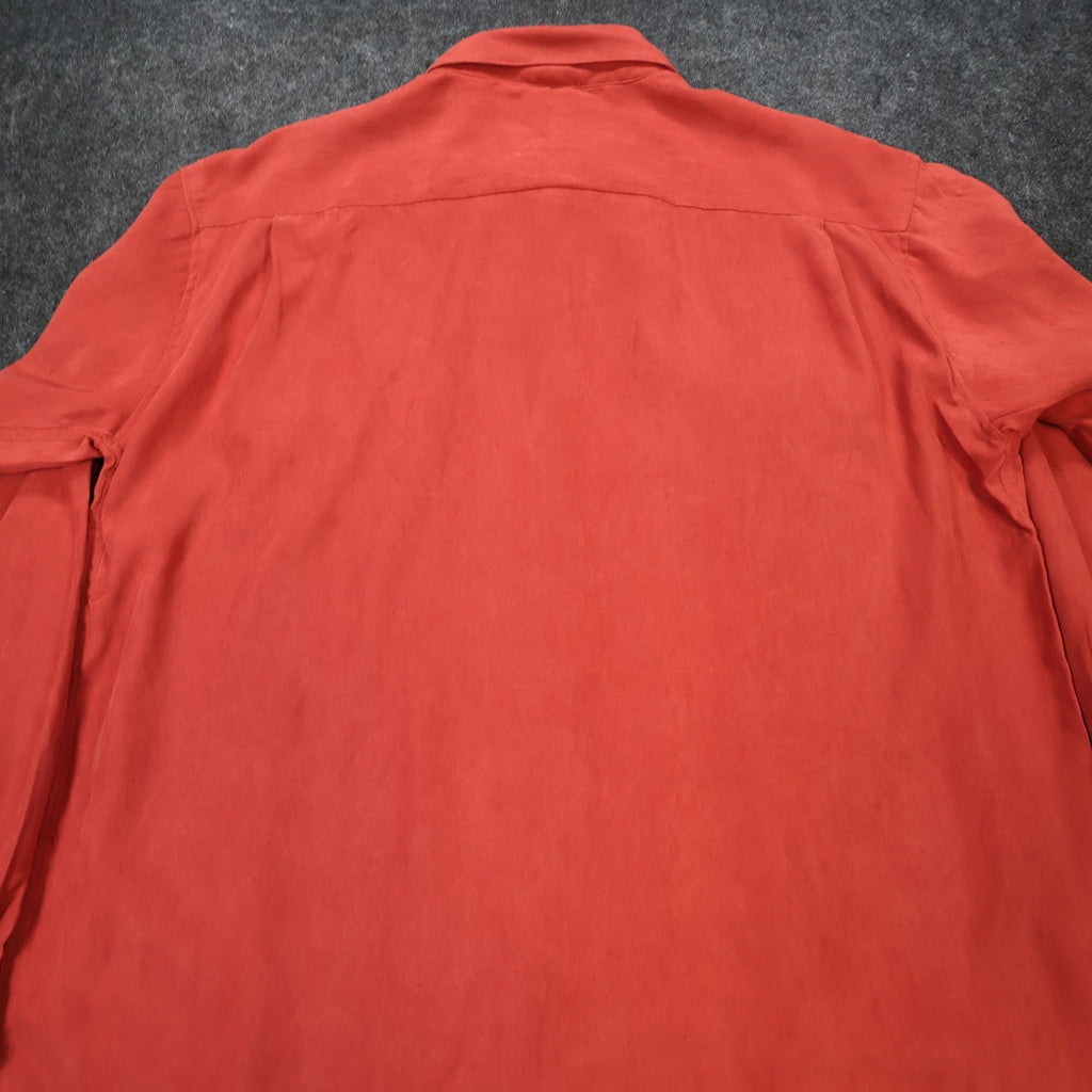 Irvine Park Button Up Shirt Mens XLG Red Excellent Long Sleeve Faux Suede - take2supply