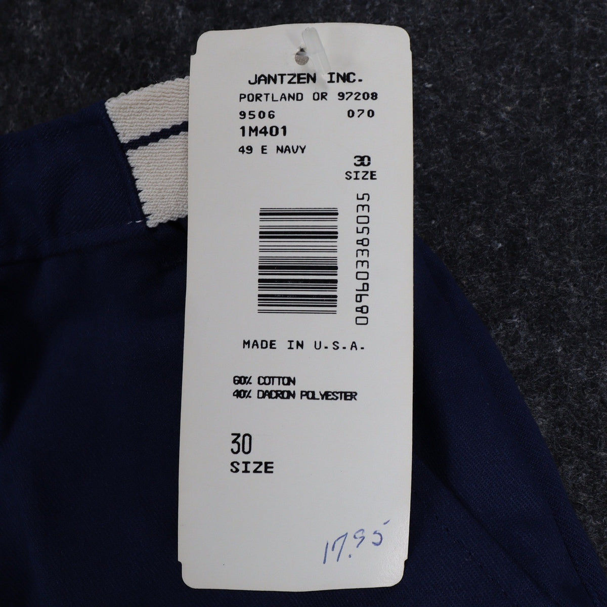 Jantzen Shorts Mens 30 Vintage 80s Navy Blue Cotton Blend Made in USA NWT 1M401 - take2supply