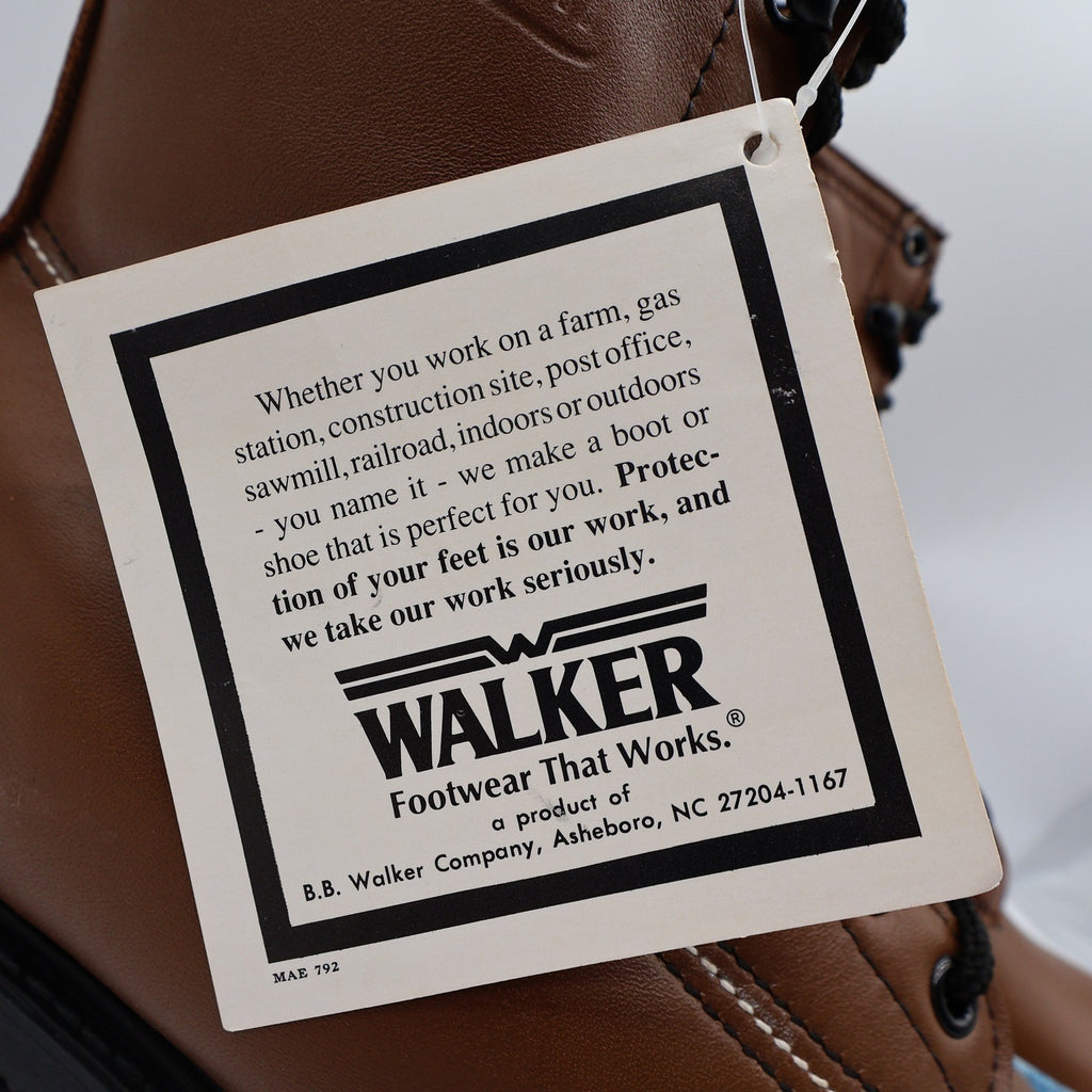 Walker Vintage 80s Work Boots Mens 10.5 EE Brown Leather NWT - take2supply