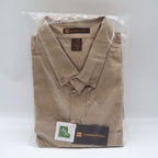 Harriton Button Down Shirt Mens XL Khaki Cotton Teflon Fabric Protector M582 - take2supply