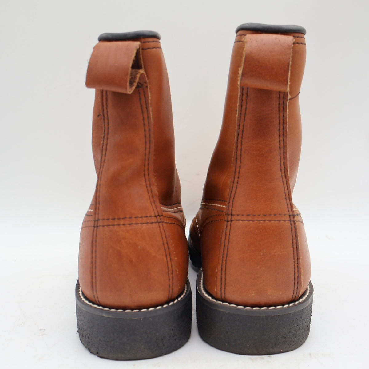Tuff-Welt Work Boots Mens 7 Vintage Brown Full Grain Leather Moc Toe USA 332 - take2supply