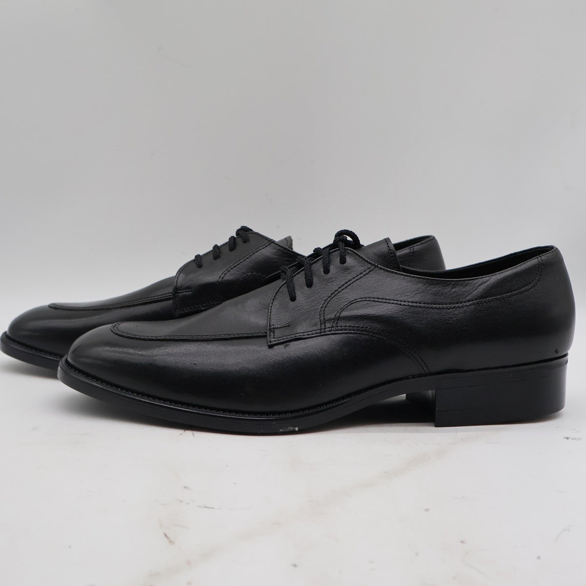 Barclay Oxford Dress Shoes Mens 12 D Vintage Black Leather U-Toe Deadstock 48011 - take2supply