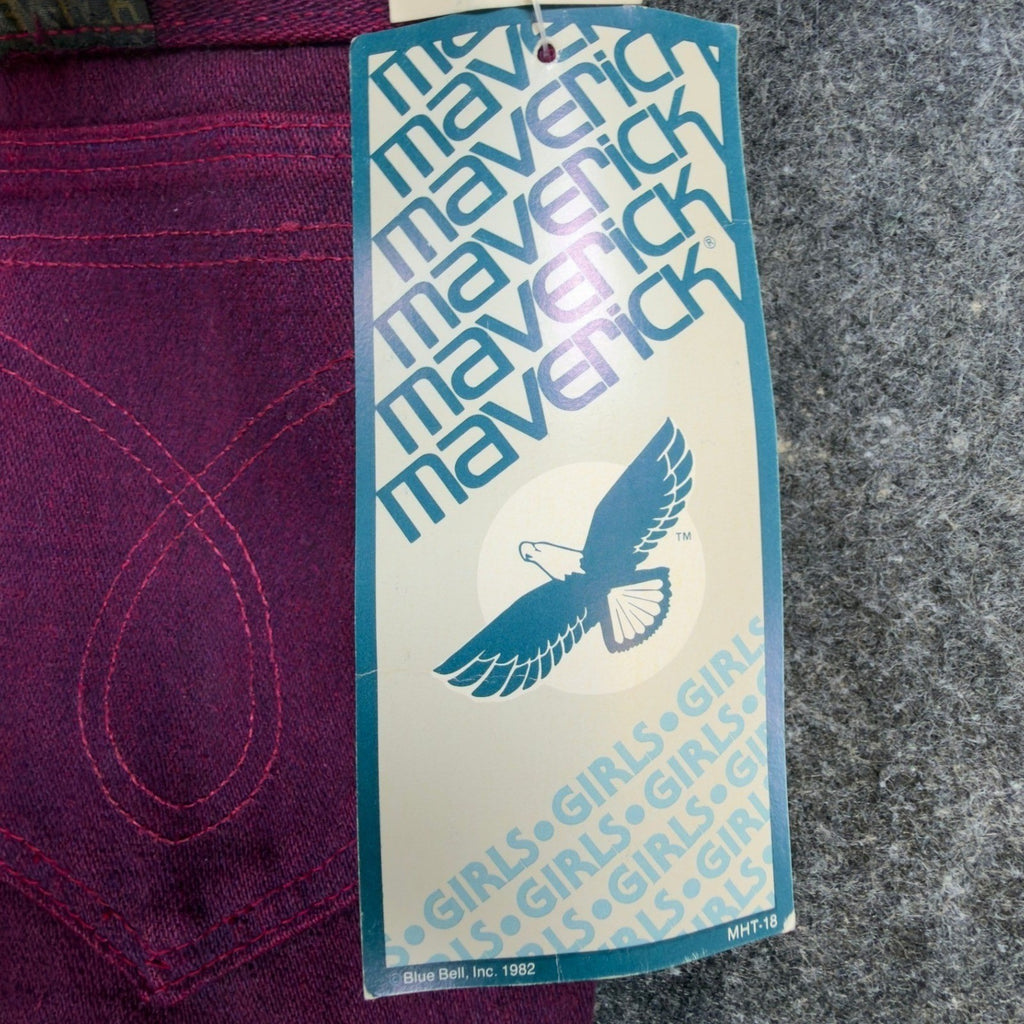 Maverick Vintage 80s Purple Jeans Girls 12 Reg USA Made NOS NWT 26.5x29 - take2supply
