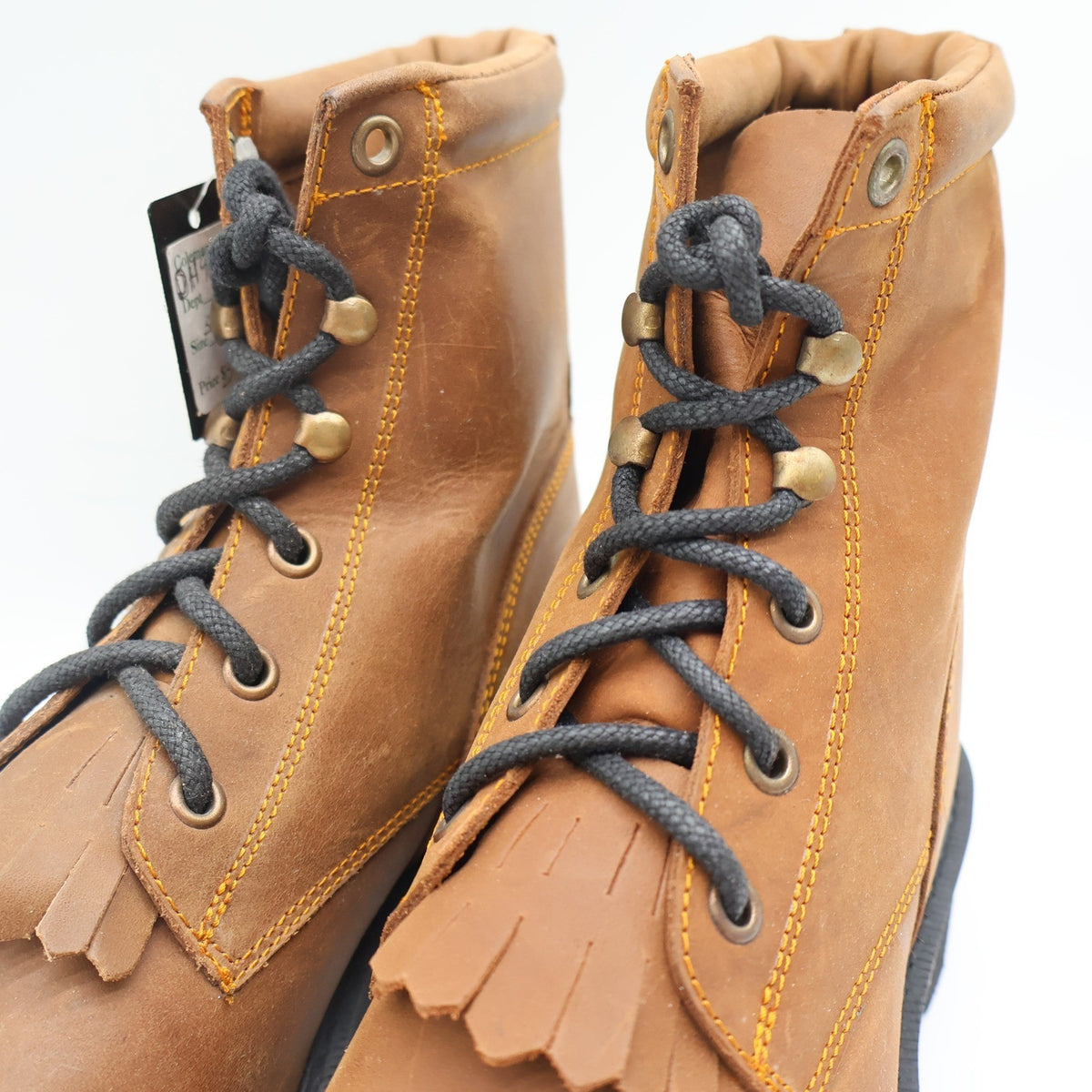 Double-H Boots Packer Work Boots Womens 5.5 D Vintage 90s Brown Leather DH 925Y - take2supply