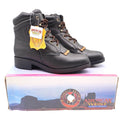 American West Saddle Brand Kiltie Boots Womens 7.5 Black Leather Vintage 2003 - take2supply
