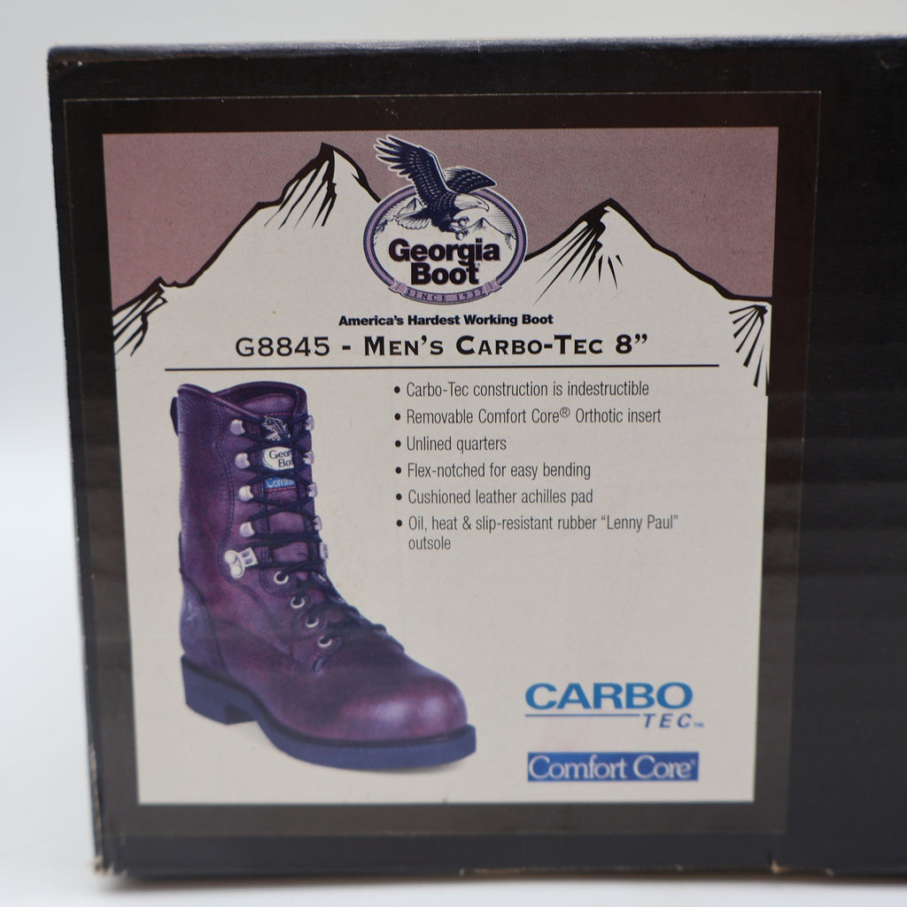 Georgia Boot Carbo-Tec G8845 Mens 11M Work Boots Roan Brown Leather 8 Inch NIB - take2supply