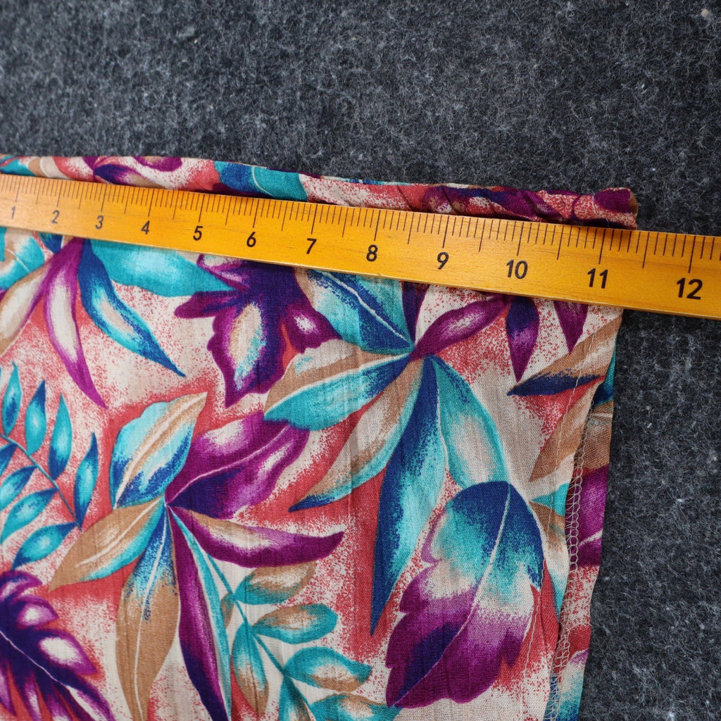 Xtrovert by Donnkenny Blouse Womens Medium Vintage 90s Rayon Tropical Floral USA - take2supply
