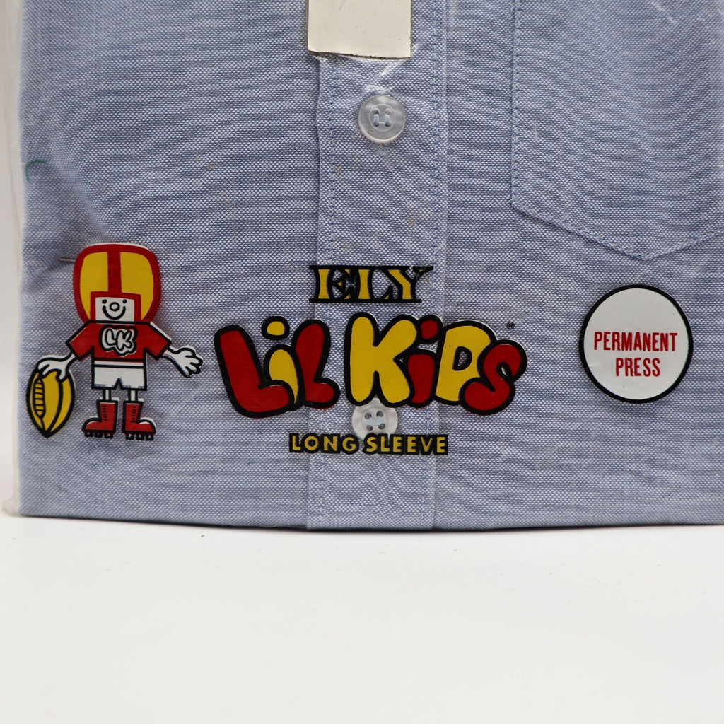 Ely Lil Kids Boys 4 Blue Oxford Shirt Long Sleeve Button Down Collar NIP - take2supply