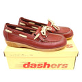 Dashers Kiltie Loafers Kids Size 3 C Vintage Burgundy Leather Shoes Deadstock - take2supply