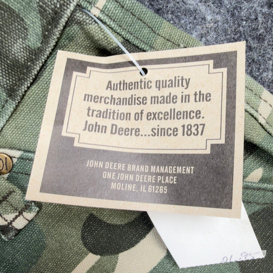 John Deere Carpenter Pants Boys 16 Y2K Camo Cotton Canvas Workwear Deadstock NWT - take2supply