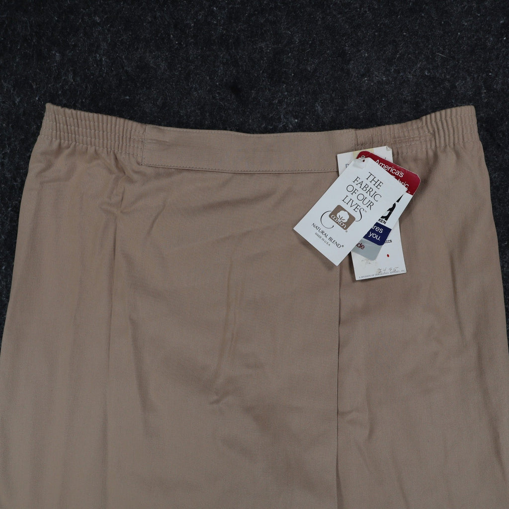 Donnkenny Classics Skort Women 8 Vintage 90s Khaki Cotton Wrap Front Made in USA - take2supply